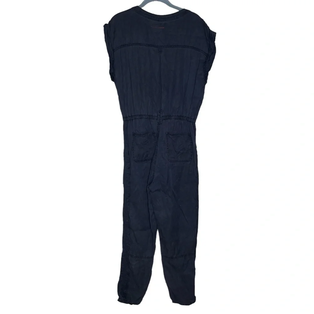Anthropologie hei hei navy utility jumpsuit short sleeve blue women’s size small - Picture 3 of 7